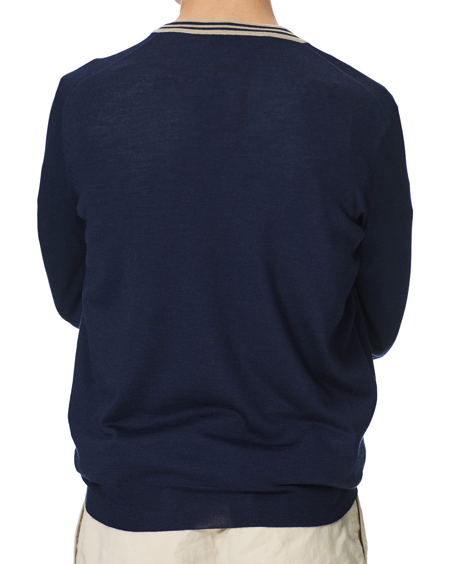 Herre | Gensere | Brunello Cucinelli | Cashmere/Wool Tennis Sweater Navy