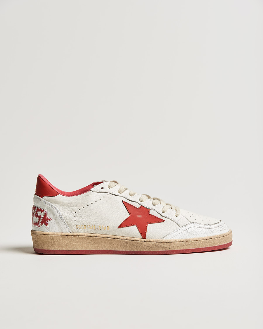 Herre |  | Golden Goose Deluxe Brand | Ball Star Sneakers White/Red