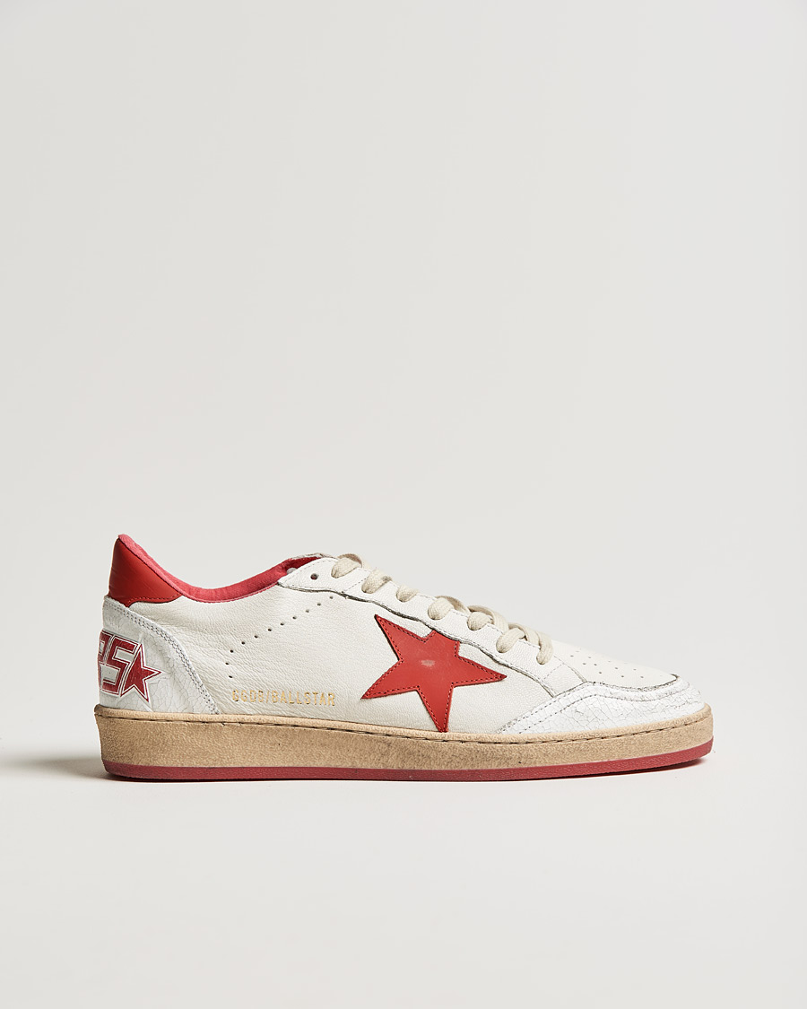 Herre | Golden Goose Deluxe Brand Ball Star Sneakers White/Red | Golden Goose | Deluxe Brand Ball Star Sneakers White/Red