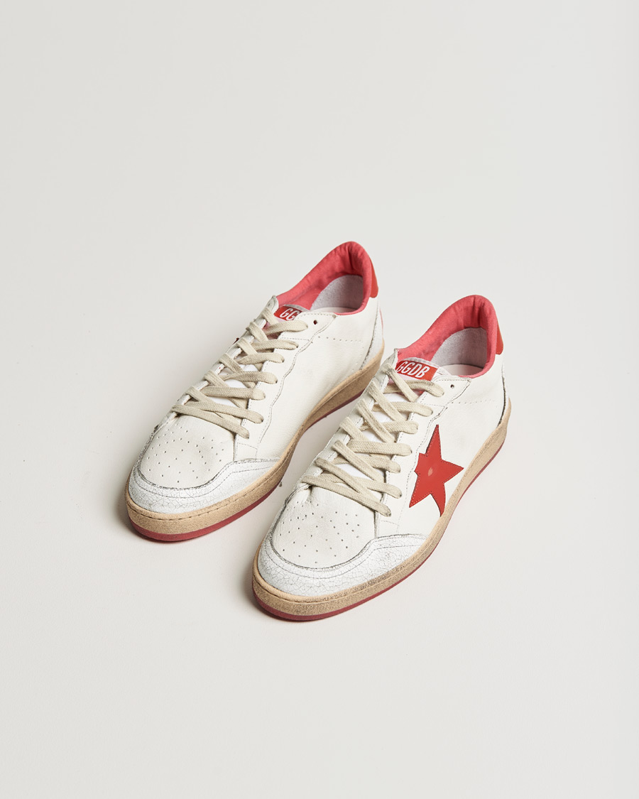 Herre | Hvite sneakers | Golden Goose Deluxe Brand | Ball Star Sneakers White/Red