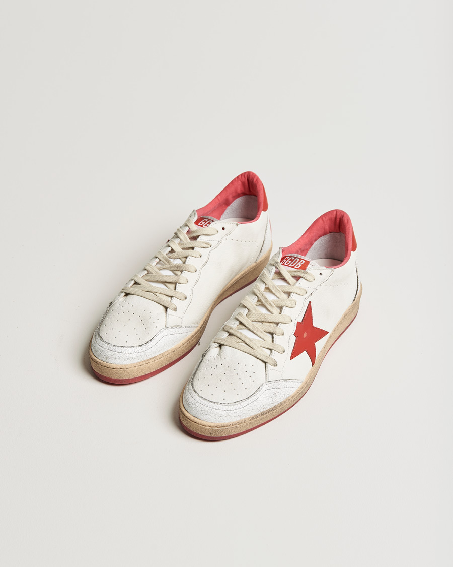 Herre | Golden Goose Deluxe Brand Ball Star Sneakers White/Red | Golden Goose | Deluxe Brand Ball Star Sneakers White/Red