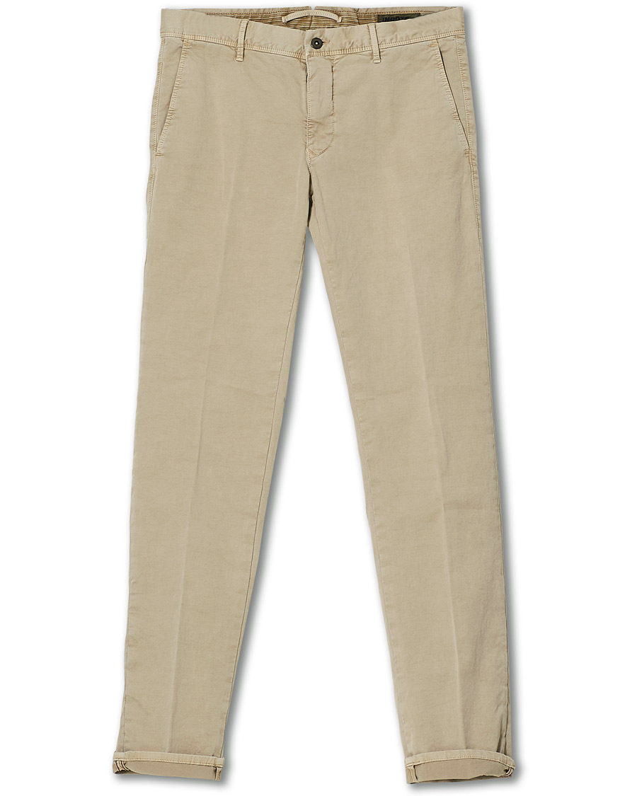 Herre | Bukser | Incotex | Slim Fit Garment Dyed Slacks Beige