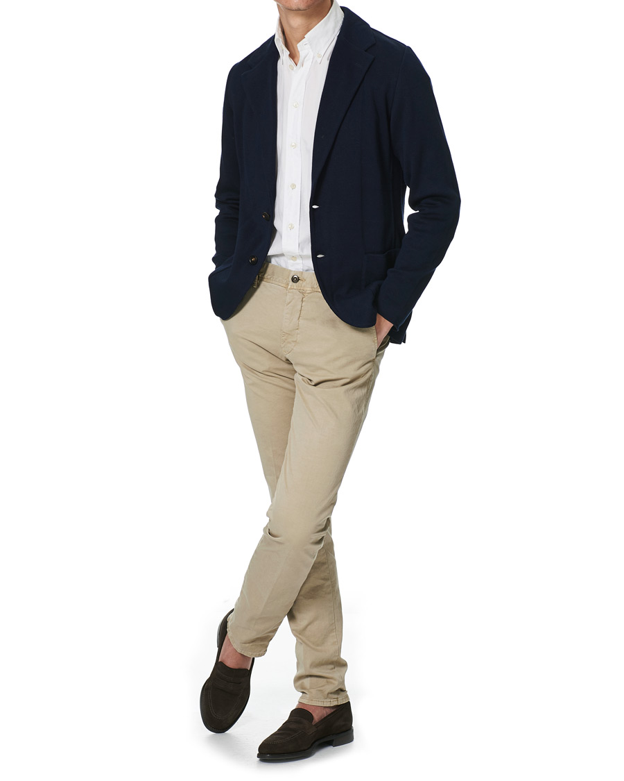 Herre | Bukser | Incotex | Slim Fit Garment Dyed Slacks Beige