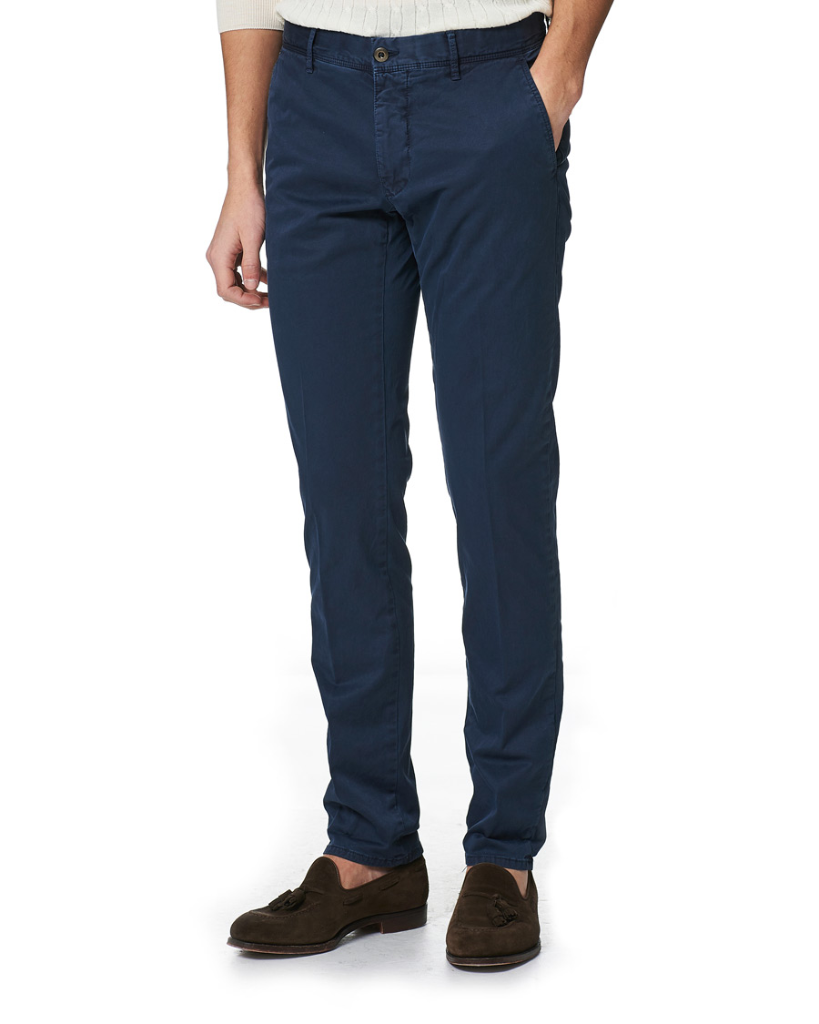 Herre | Bukser | Incotex | Slim Fit Garment Dyed Slacks Navy