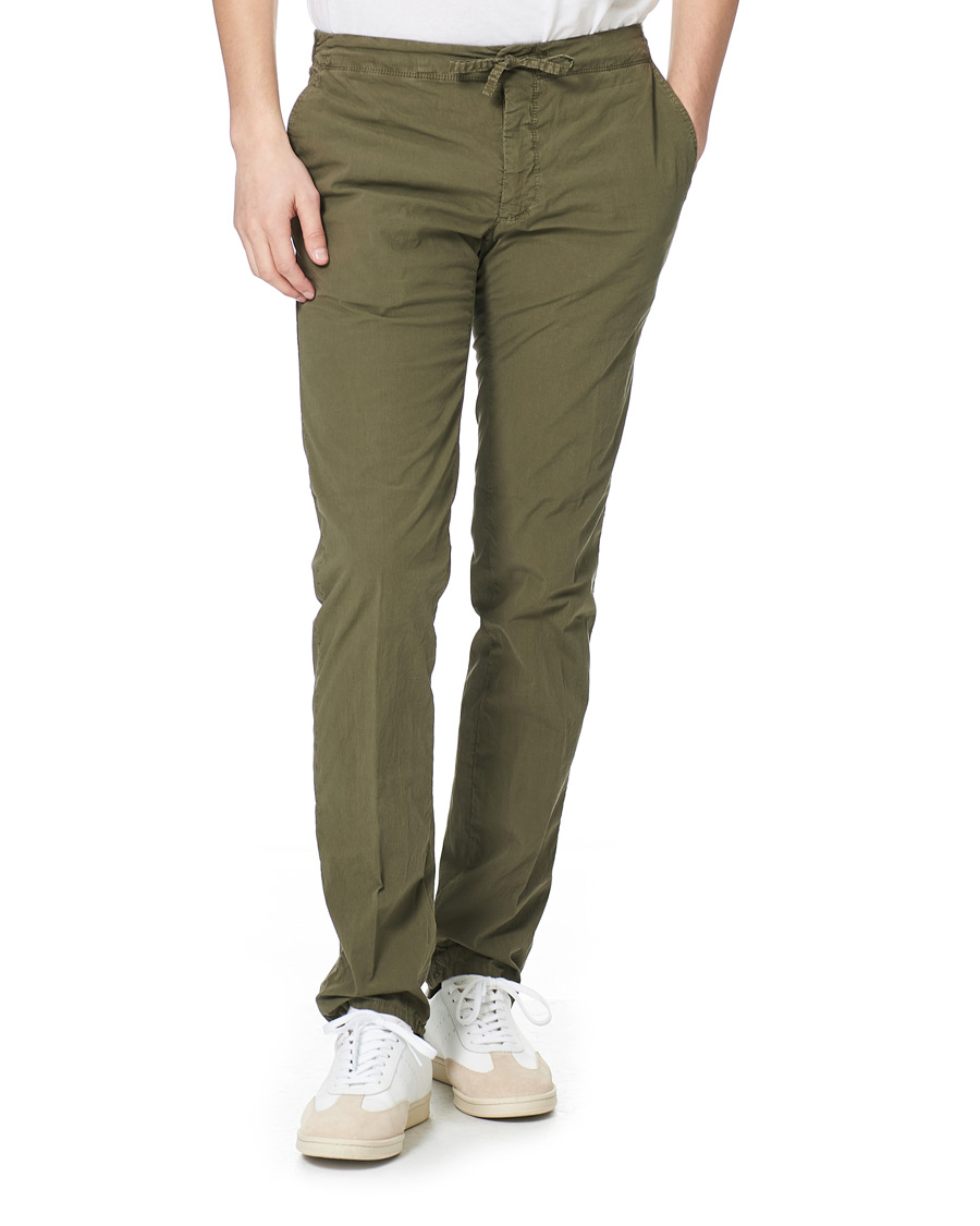 Herre | Bukser | Incotex | Leisure Fit Drawstring Pants Olive