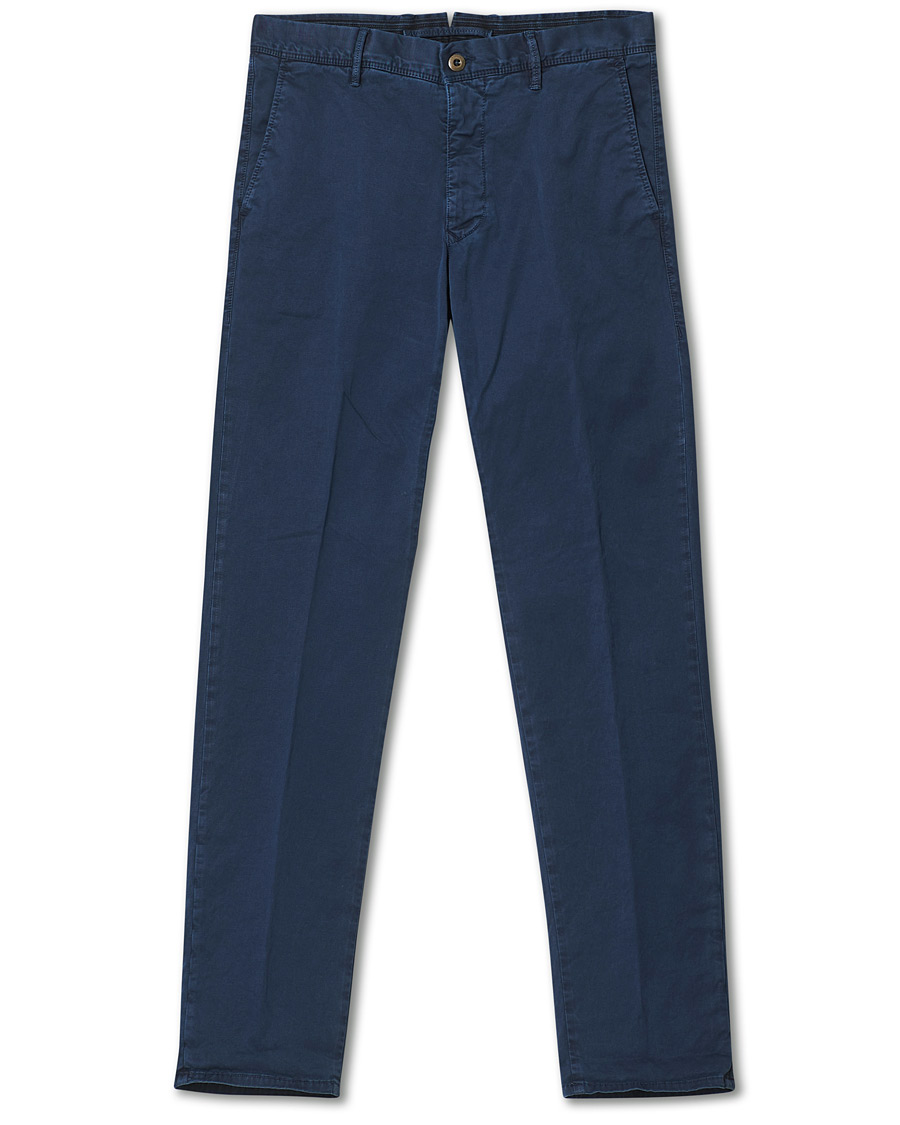 Herre | Bukser | Incotex | Regular Fit Garment Dyed Slacks Navy