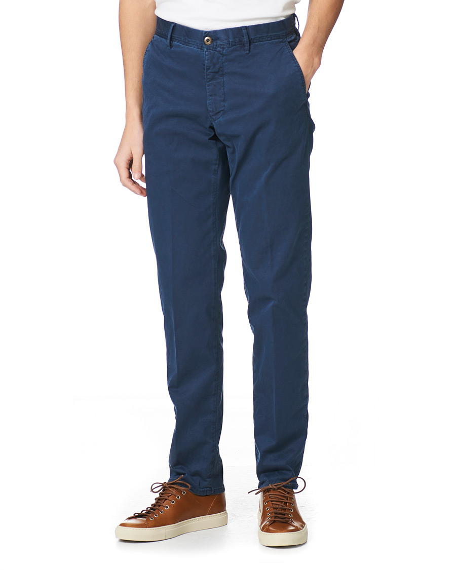 Herre | Bukser | Incotex | Regular Fit Garment Dyed Slacks Navy