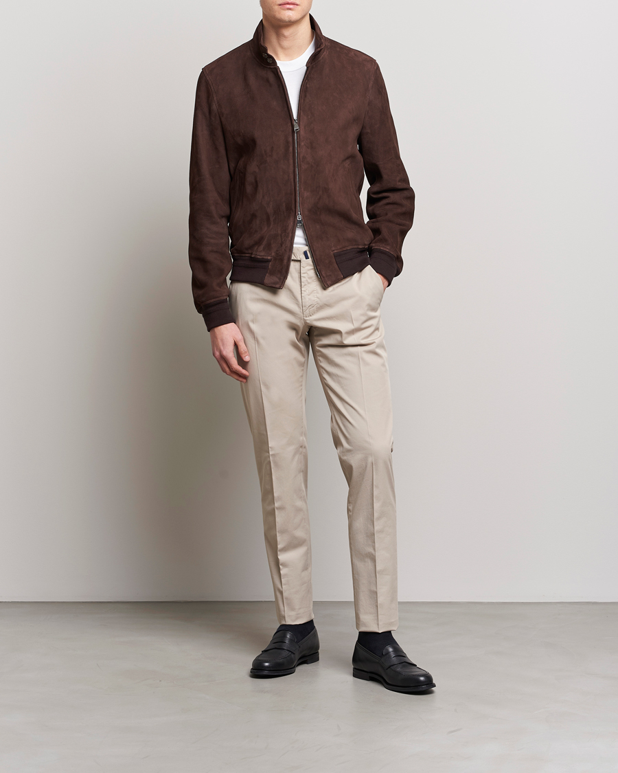 Herre | Bukser | Incotex | Slim Fit Comfort Chinos Light Grey