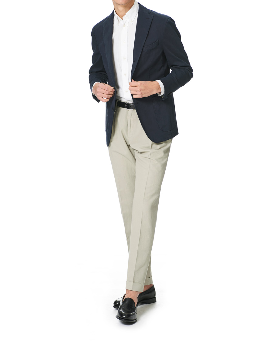 Herre | Bukser | Incotex | Carrot Fit Pleated Trousers Beige