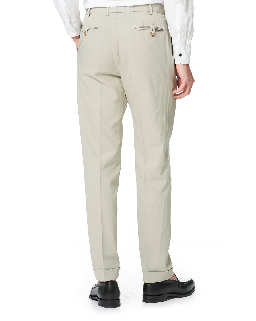 Herre | Bukser | Incotex | Carrot Fit Pleated Trousers Beige