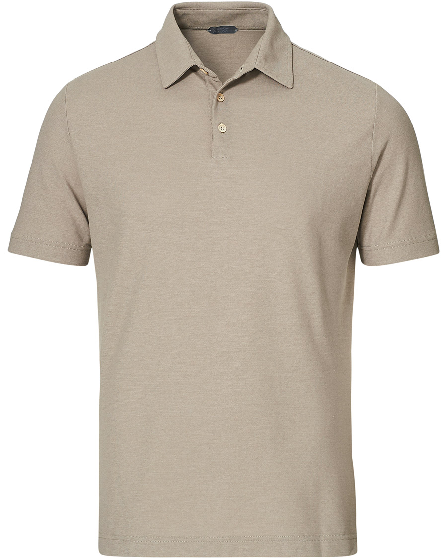 Herre | Pikéer | Zanone | Ice Cotton Short Sleeve Polo Beige