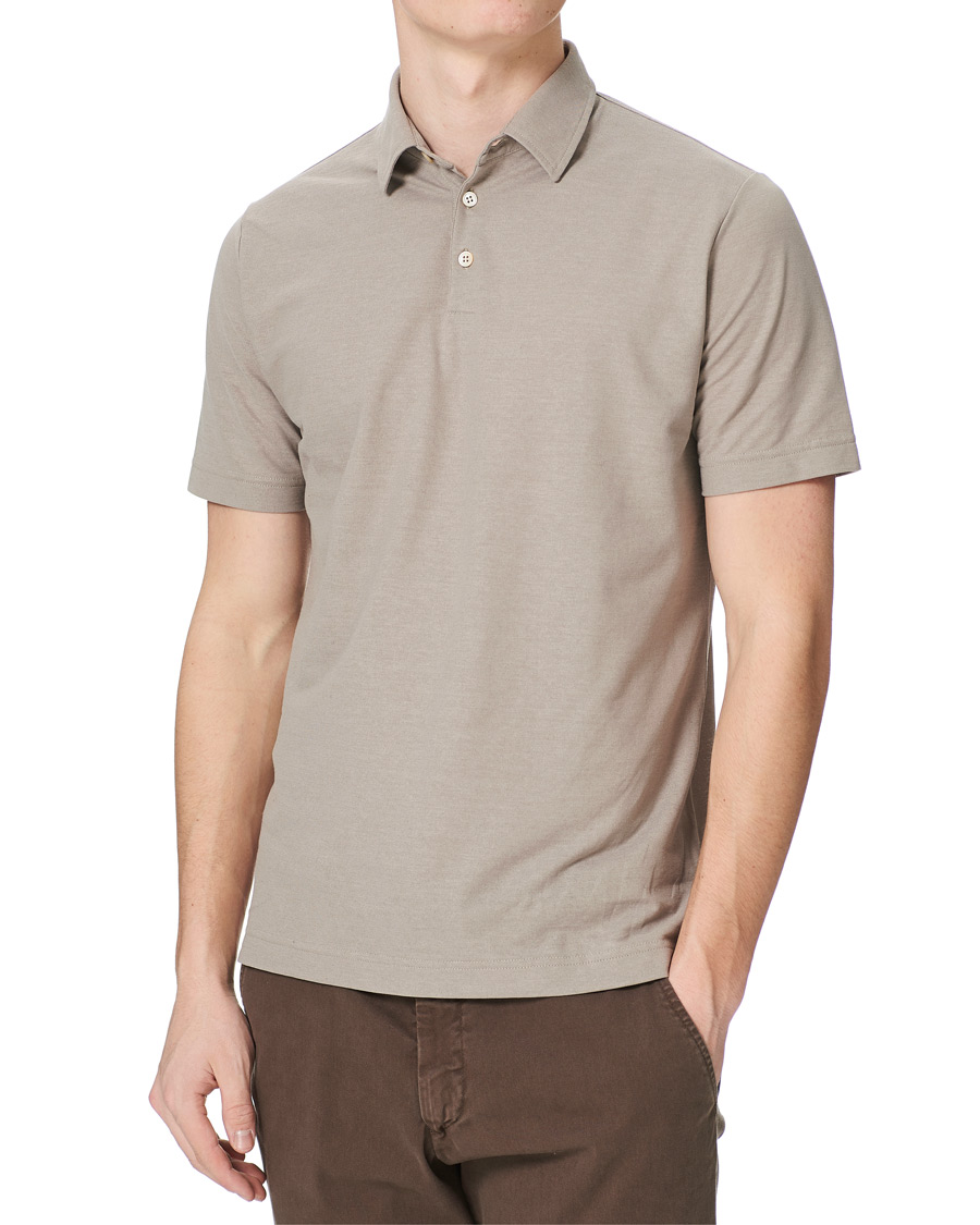 Herre | Pikéer | Zanone | Ice Cotton Short Sleeve Polo Beige