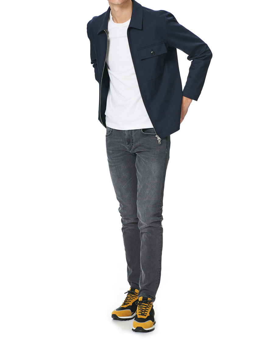 Herre | Skjorter | J.Lindeberg | Jason Cotton Stretch Zip Overshirt Navy