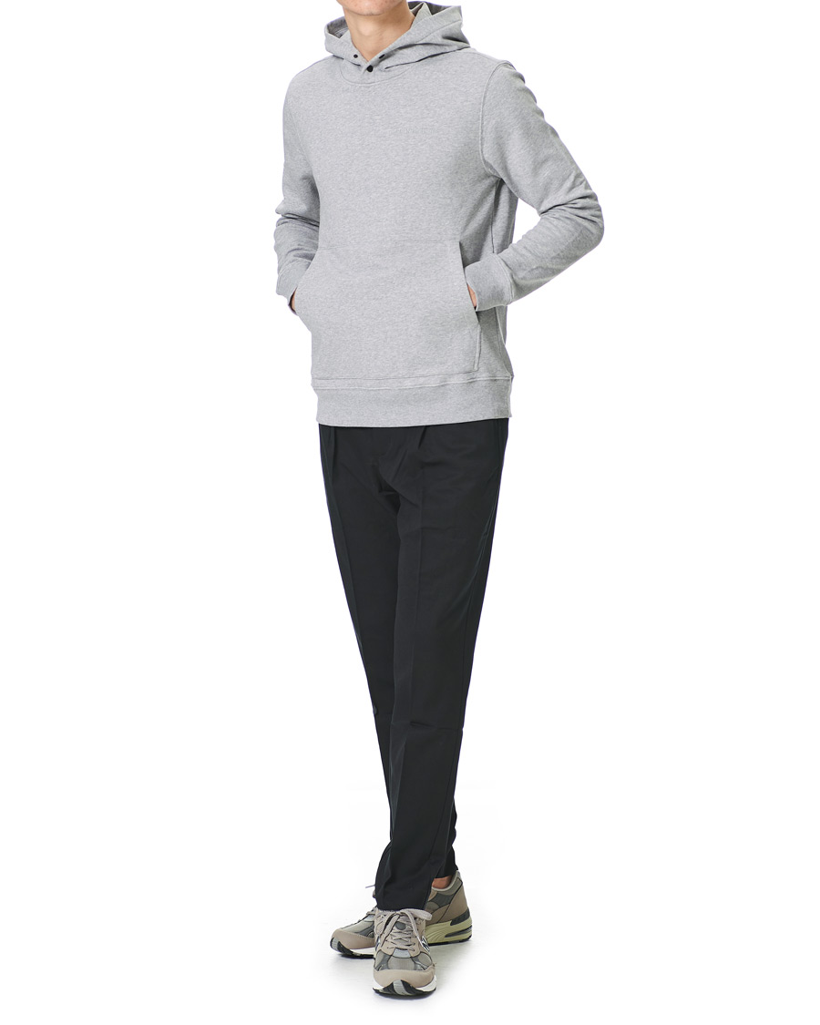 Herre | Gensere | J.Lindeberg | Throw Button Sweat Hoodie Mid Grey Melange