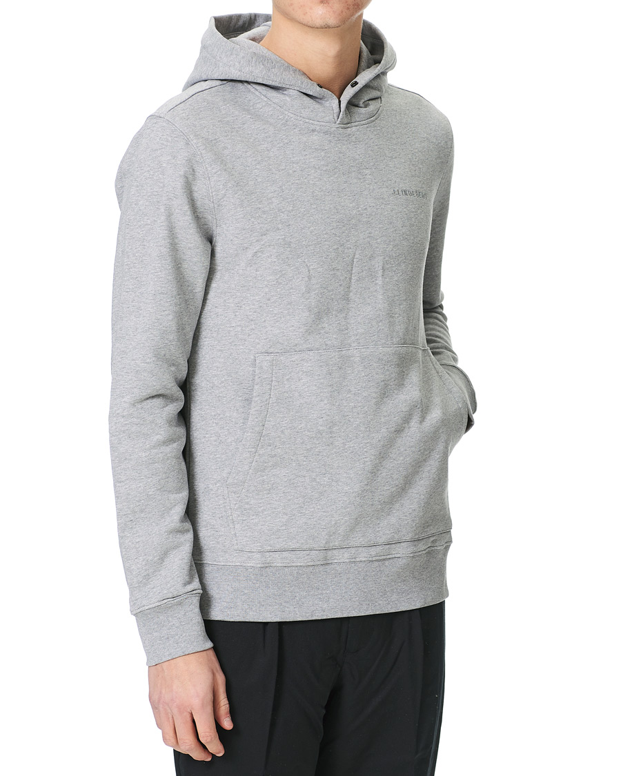 Herre | Gensere | J.Lindeberg | Throw Button Sweat Hoodie Mid Grey Melange
