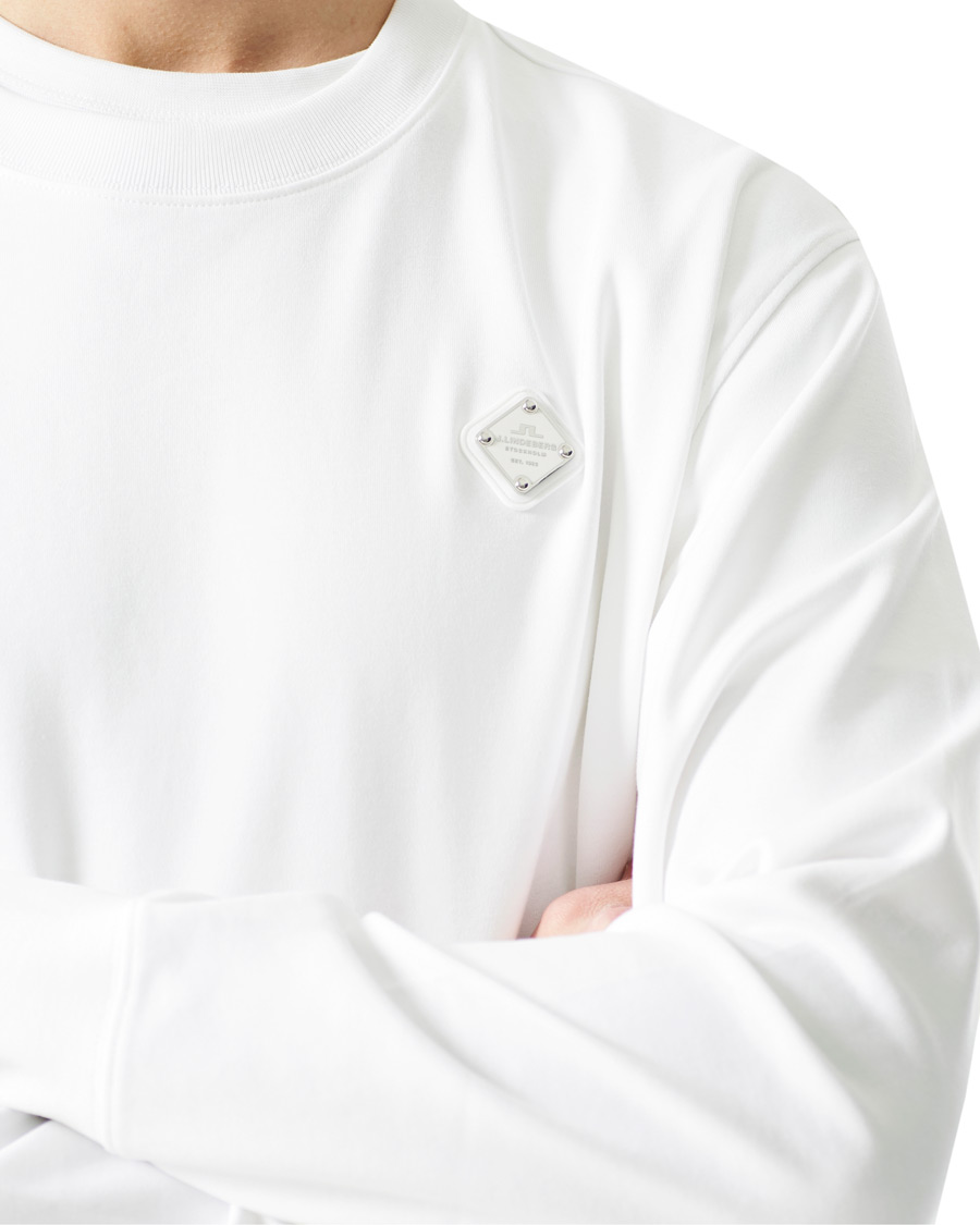Herre | Gensere | J.Lindeberg | Ivar Interlock Logo Sweatshirt White