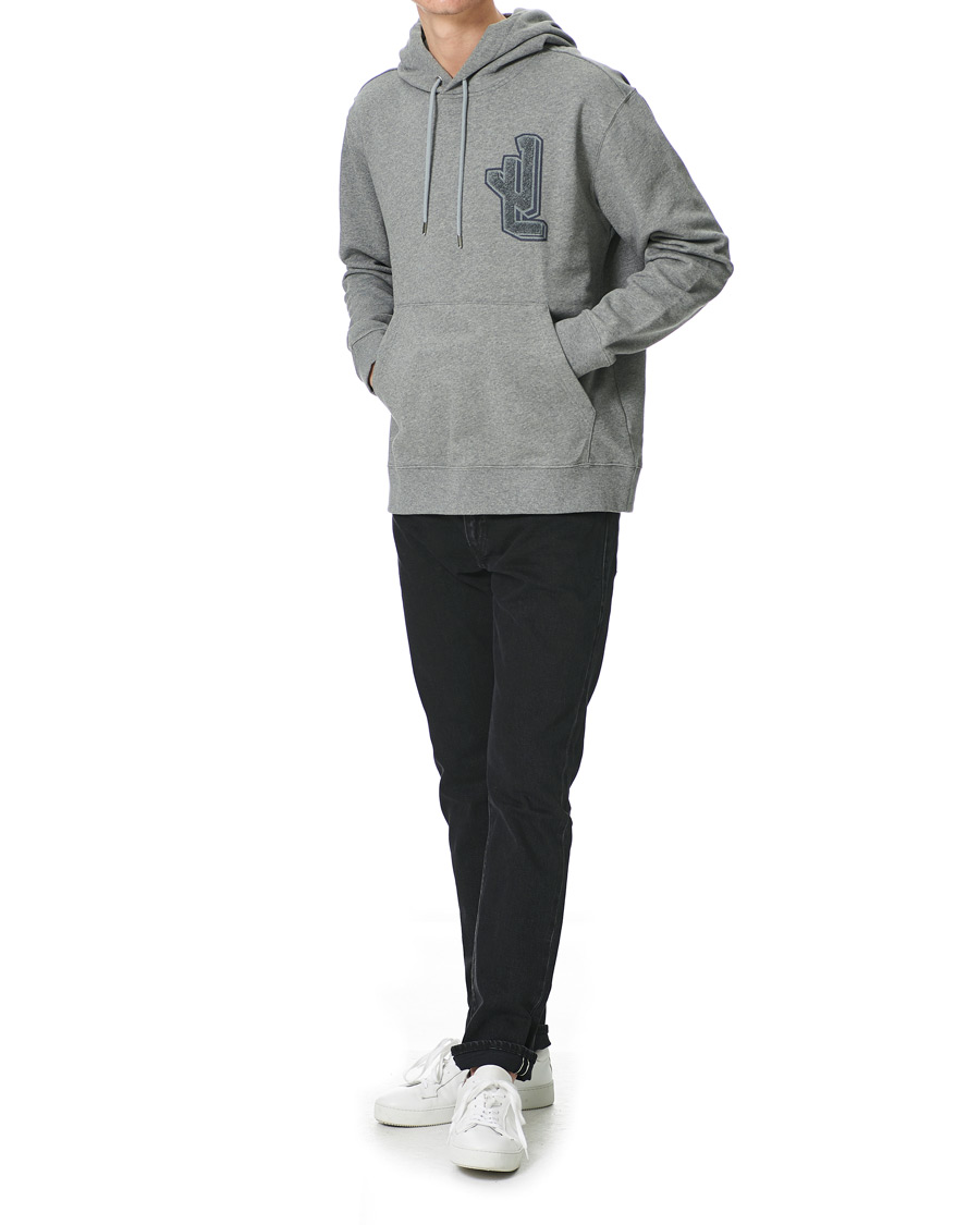 Herre | Gensere | J.Lindeberg | Tony Patch Hoodie Mid Grey Melange