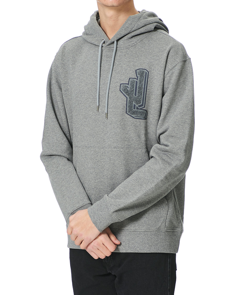 Herre | Gensere | J.Lindeberg | Tony Patch Hoodie Mid Grey Melange