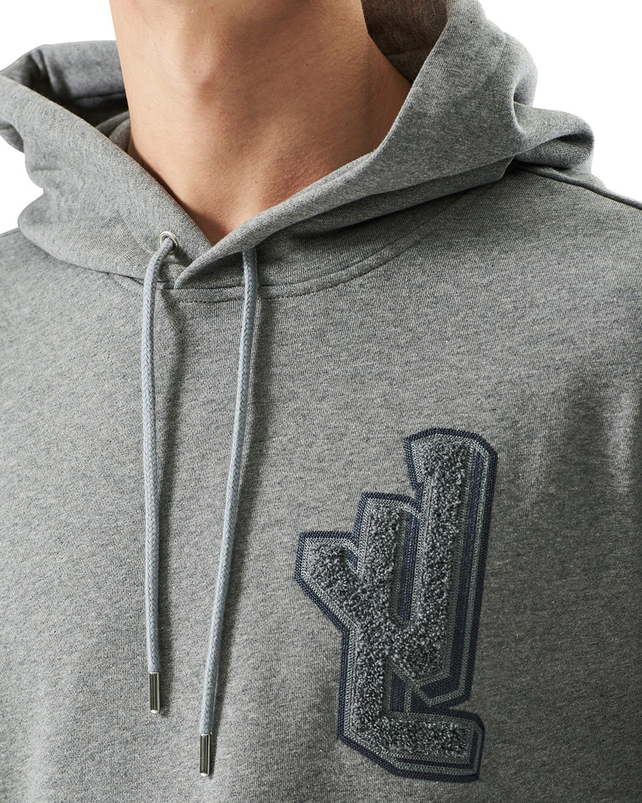 Herre | Gensere | J.Lindeberg | Tony Patch Hoodie Mid Grey Melange