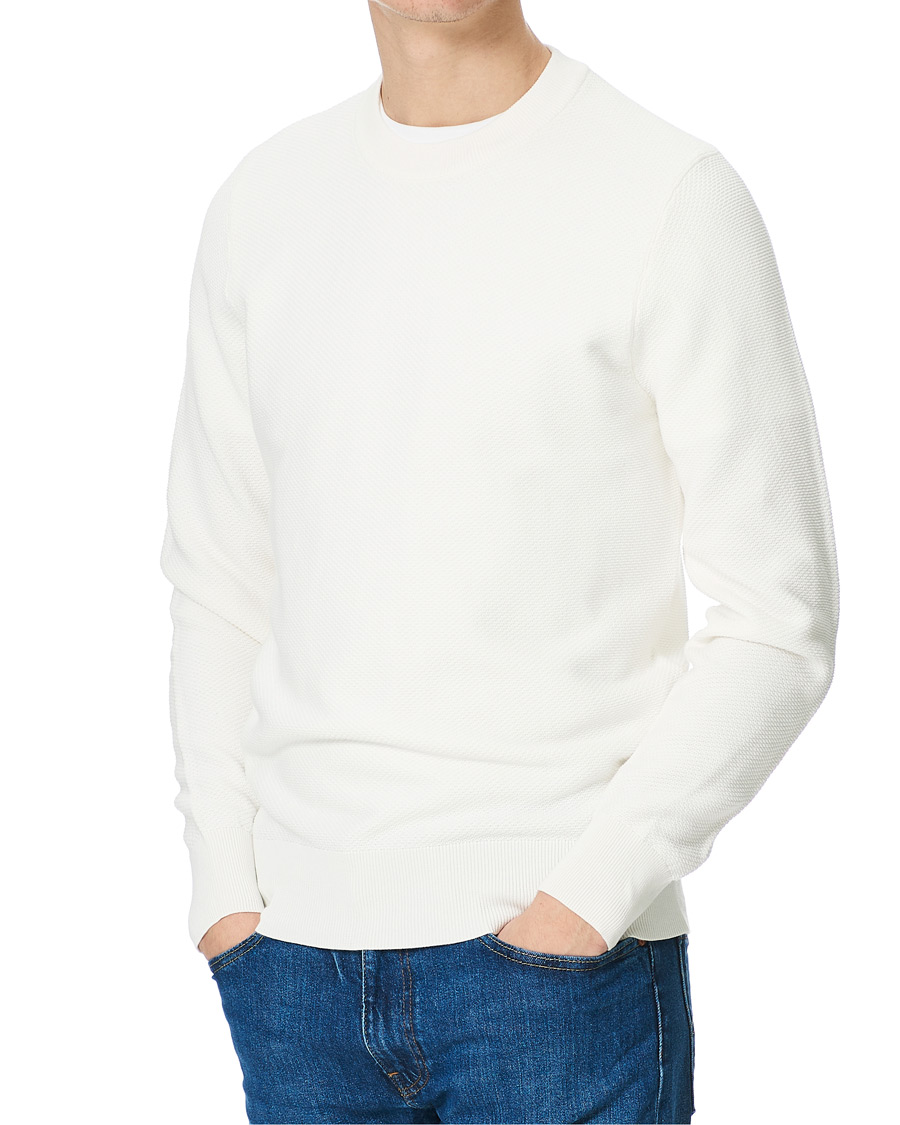 Herre |  | J.Lindeberg | Arthur Structure Organic Cotton Crew Neck Cloud White