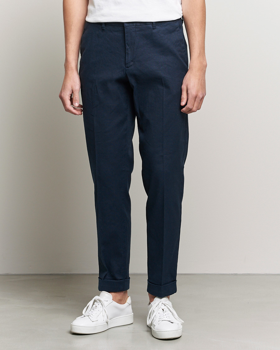 Herre | Bukser | J.Lindeberg | Grant Stretch Cotton/Linen Trousers Navy
