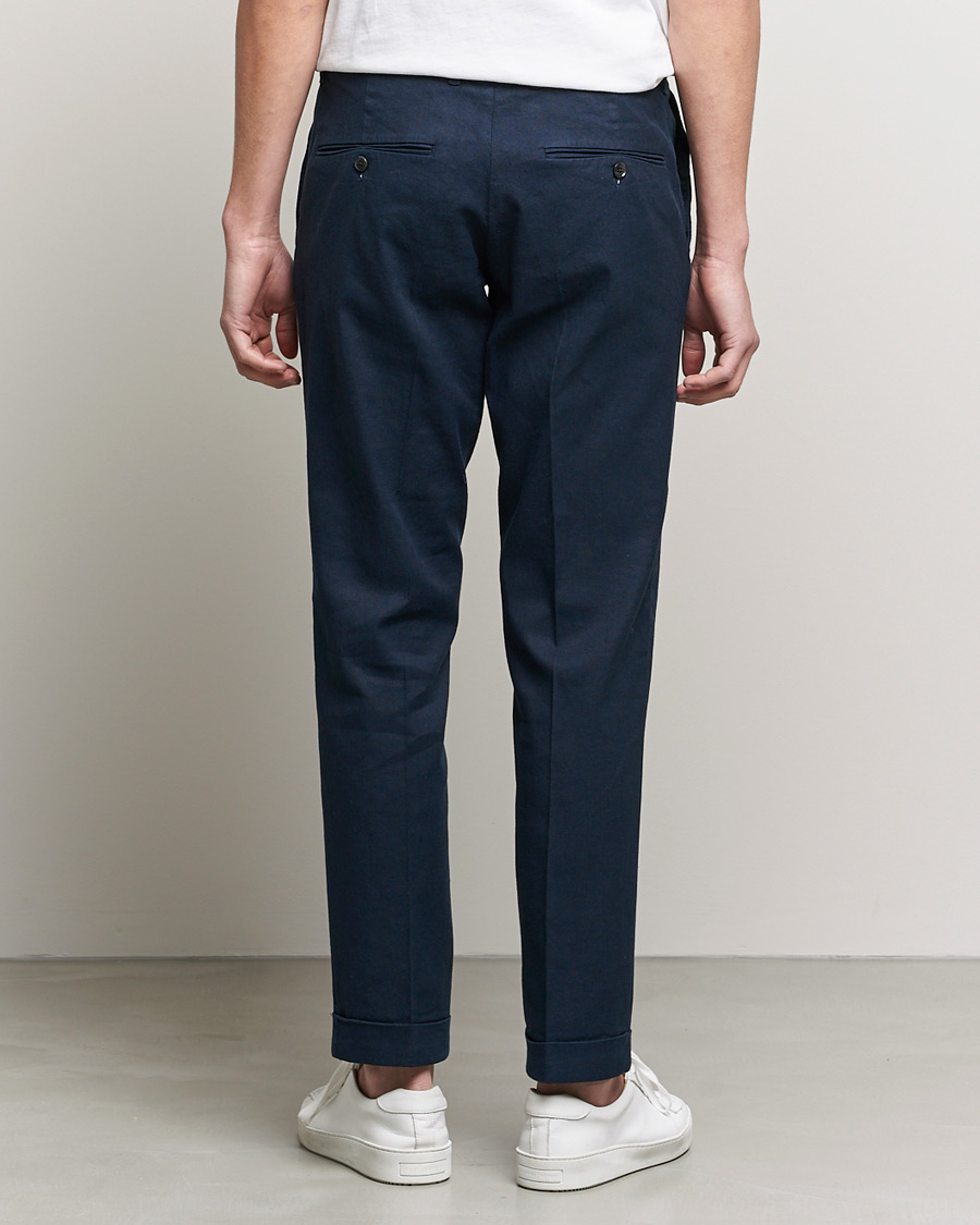 Herre | Bukser | J.Lindeberg | Grant Stretch Cotton/Linen Trousers Navy