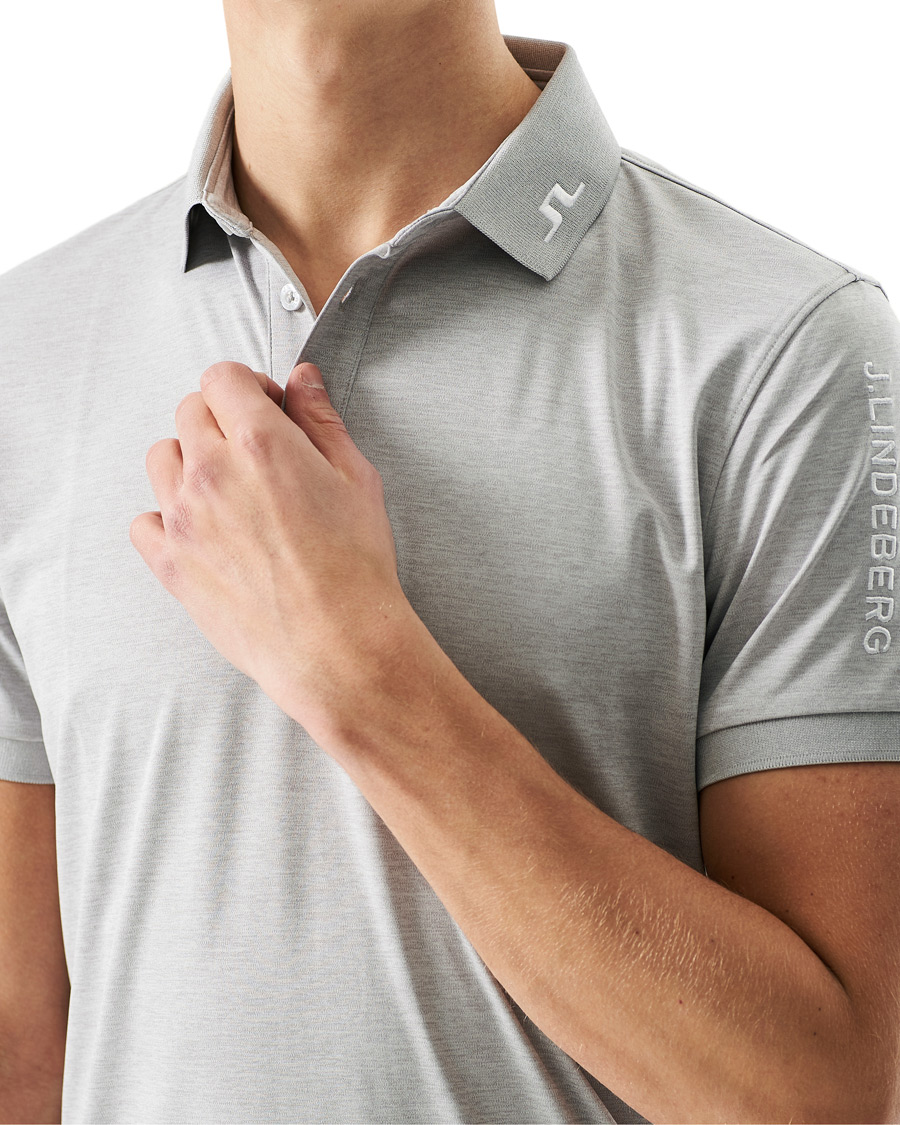 Herre | Pikéer | J.Lindeberg | Tour Tech Slim Fit Golf Polo Micro Chip Melange