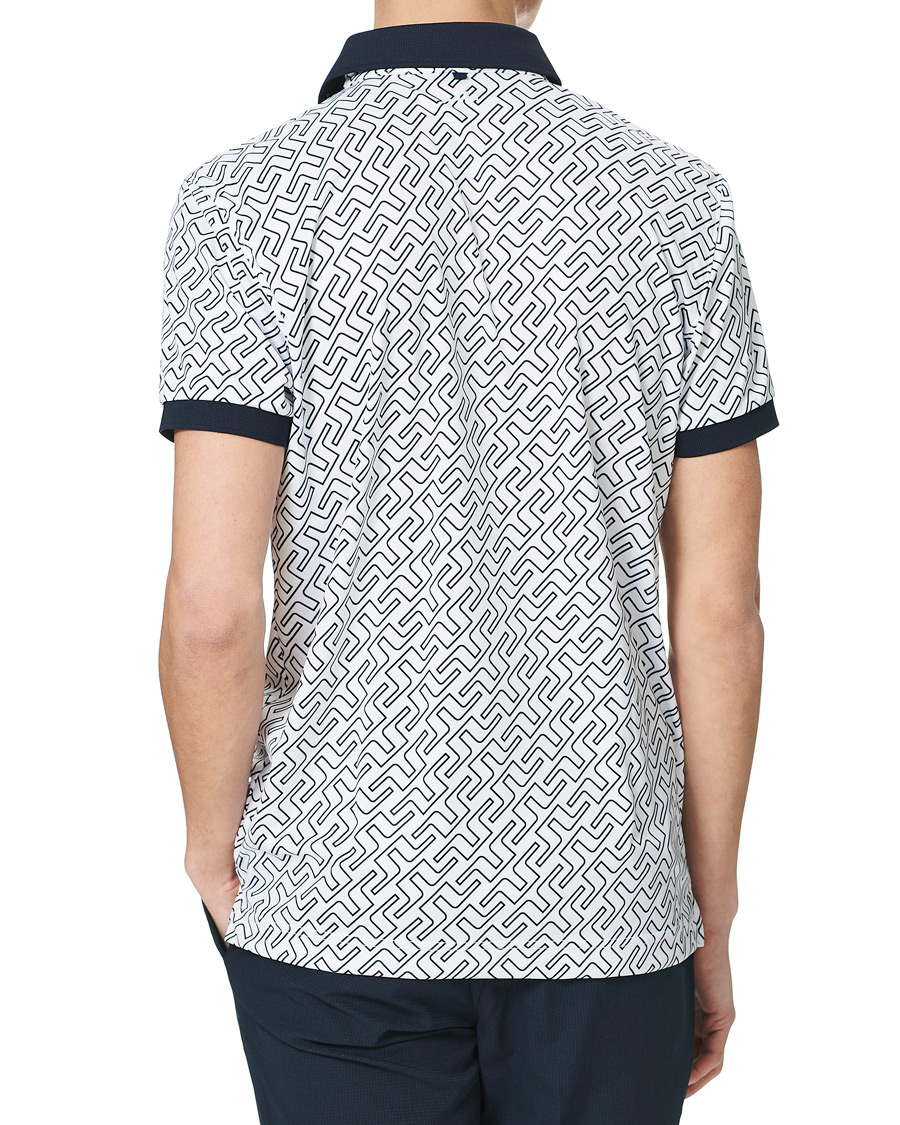 Herre | Pikéer | J.Lindeberg | Tour Tech Reg Fit Print Polo JL Navy Bridge Monogram