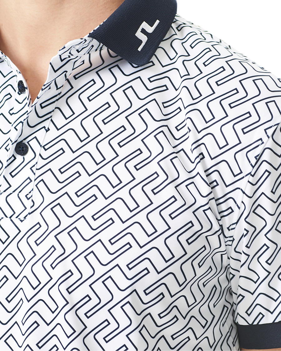 Herre | Pikéer | J.Lindeberg | Tour Tech Reg Fit Print Polo JL Navy Bridge Monogram