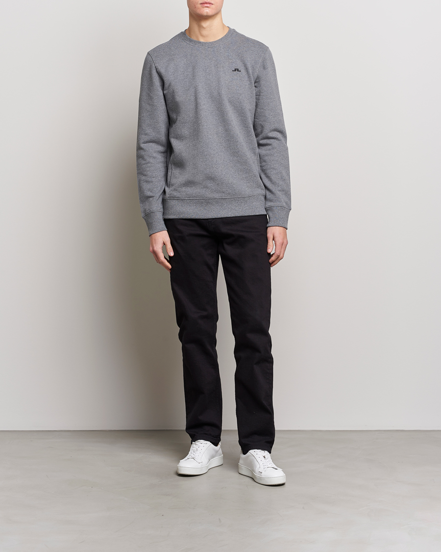 Herre | Gensere | J.Lindeberg | Cal Crew Neck Sweat Grey Melange