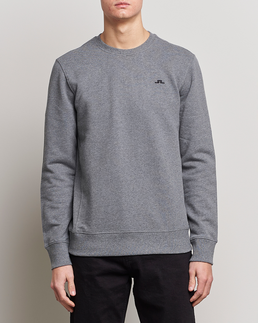 Herre | Gensere | J.Lindeberg | Cal Crew Neck Sweat Grey Melange