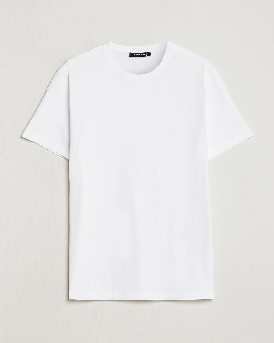 Herre | T-Shirts | J.Lindeberg | Sid Cotton Crew Neck Tee White