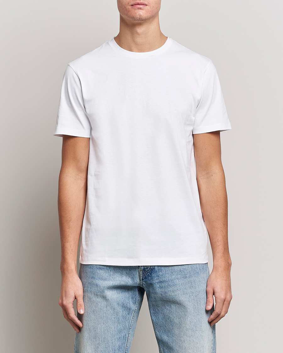 Herre | Hvite t-shirts | J.Lindeberg | Sid Cotton Crew Neck Tee White