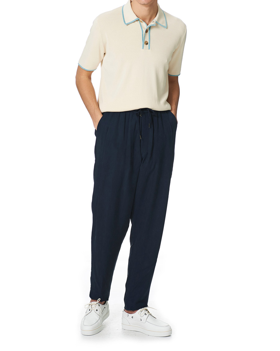 Herre | Pikéer | Lanvin | Knitted Short Sleeve Polo Ecru