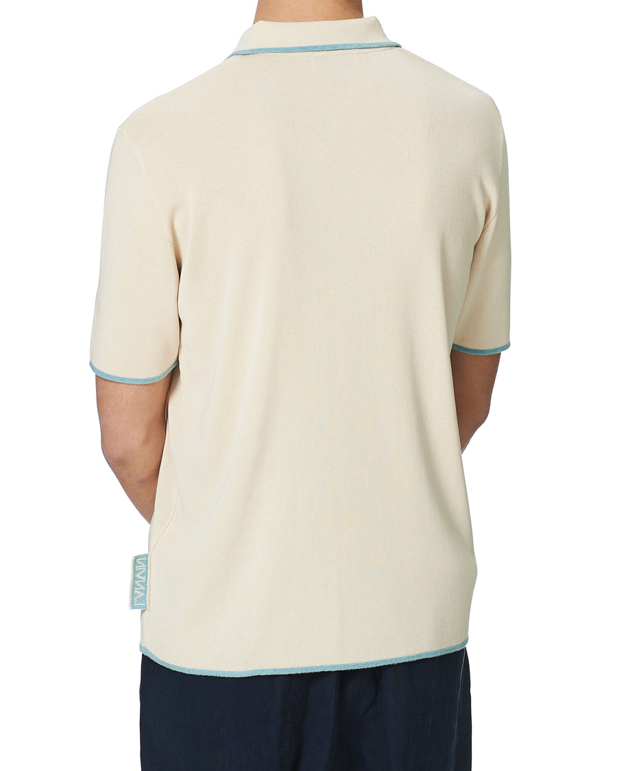 Herre | Pikéer | Lanvin | Knitted Short Sleeve Polo Ecru