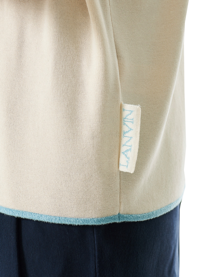 Herre | Pikéer | Lanvin | Knitted Short Sleeve Polo Ecru