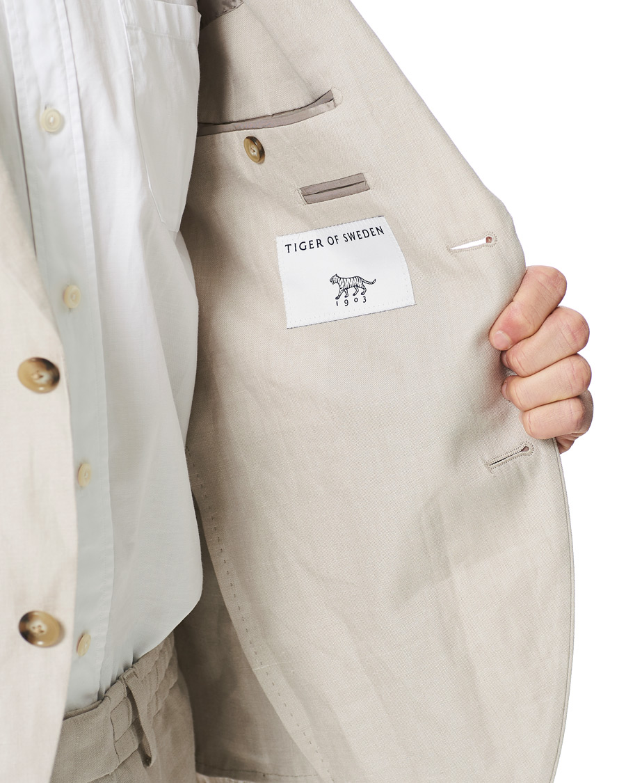 Herre | Dressjakker | Tiger of Sweden | Jamonte Linen Blazer Dove Grey