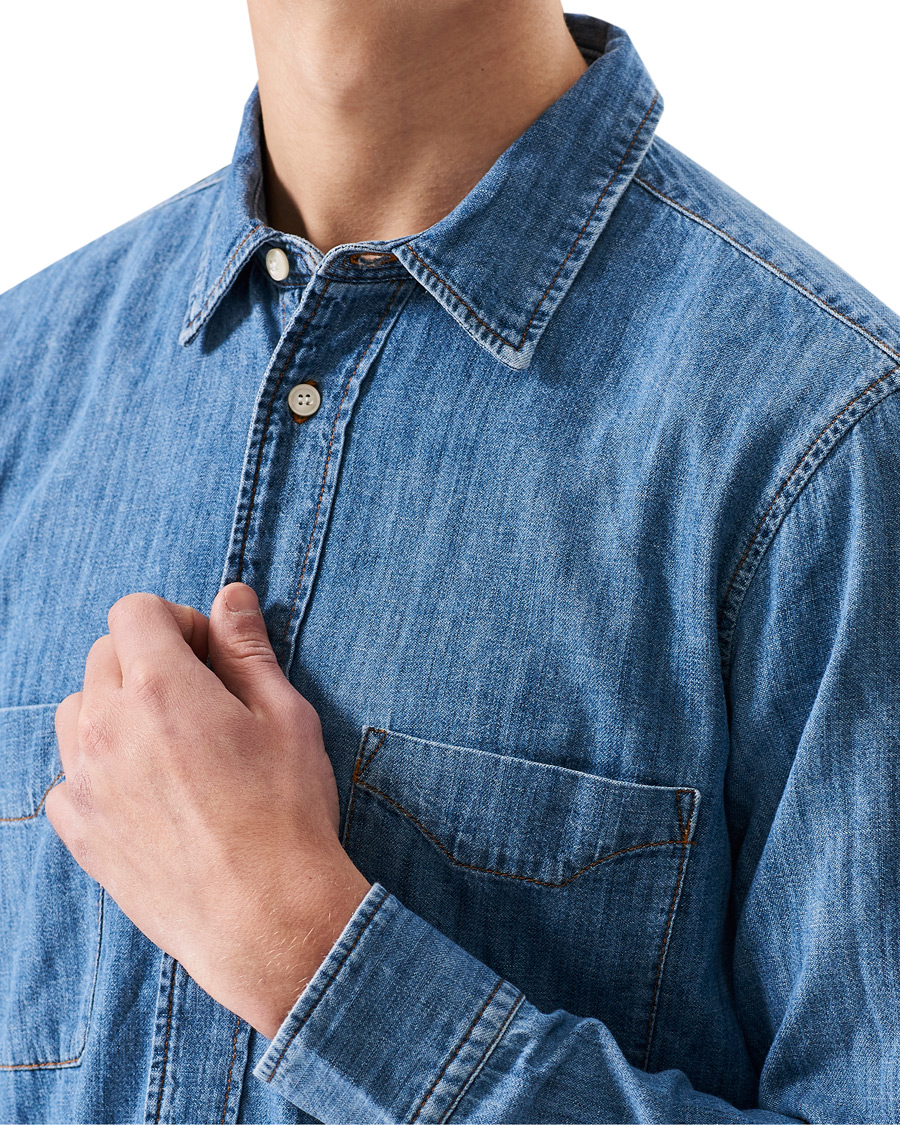 Herre | Skjorter | Tiger of Sweden | Benjad Denim Shirt Light Blue