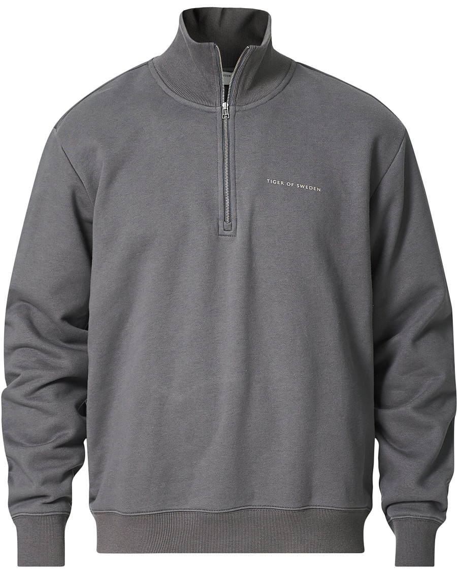 Herre | Gensere | Tiger of Sweden | Marlon Half Zip Sweater Stone Grey