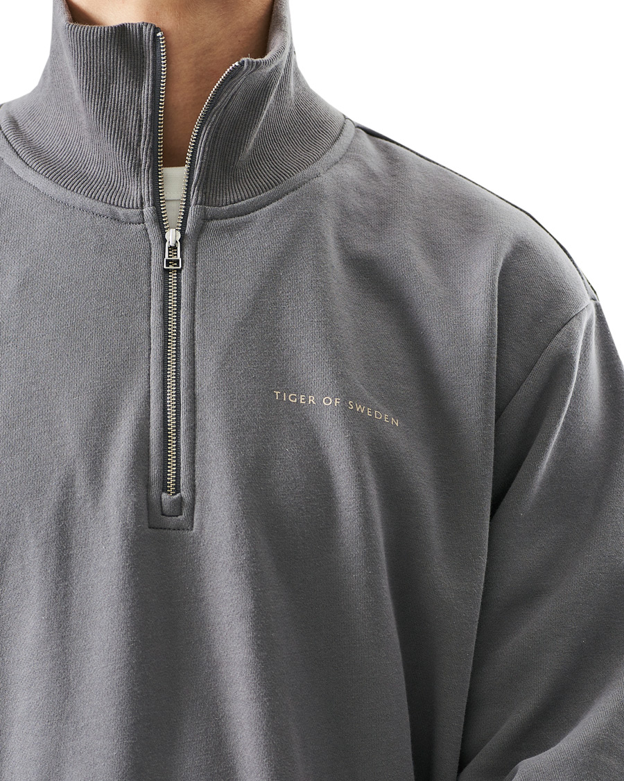 Herre | Gensere | Tiger of Sweden | Marlon Half Zip Sweater Stone Grey