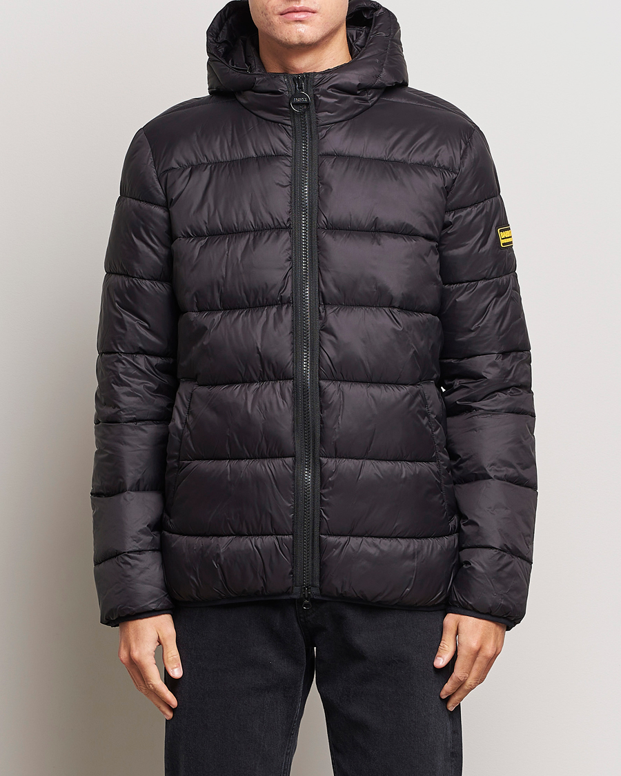 Herre |  | Barbour International | Bobber Padded Quilt Jacket Black
