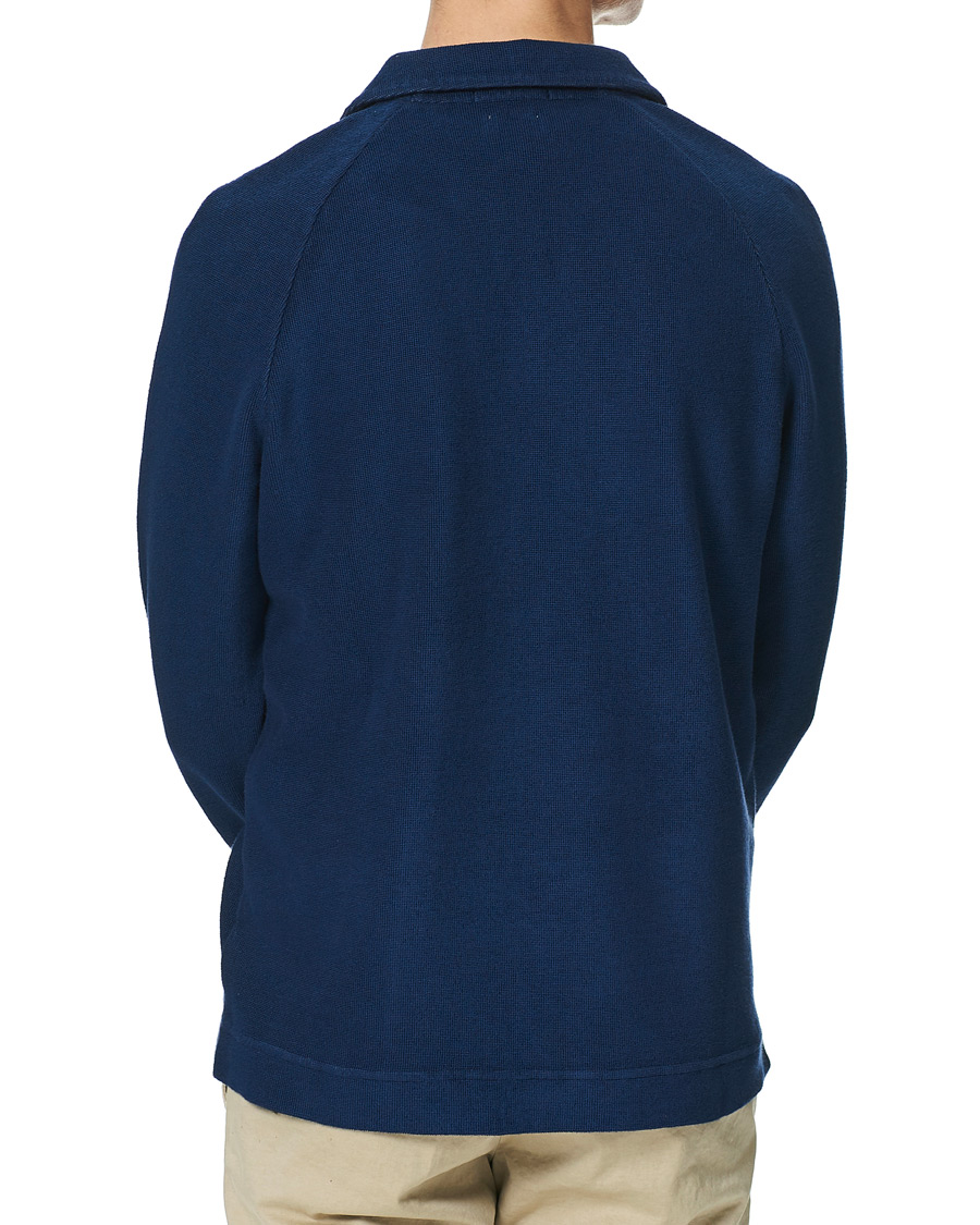 Herre | Gensere | Massimo Alba | Japanese Terry Long Sleeve Polo Navy