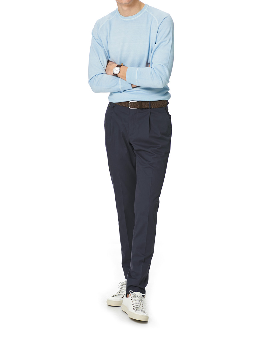Herre | Gensere | Massimo Alba | Sport Cashmere/Cotton Crew Neck Ice Blue