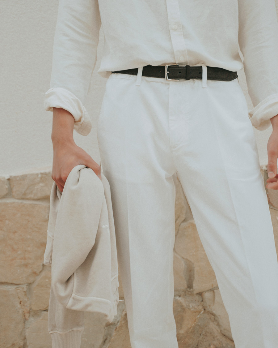 Herre | Bukser | Massimo Alba | Winch Panama Cotton Trousers White