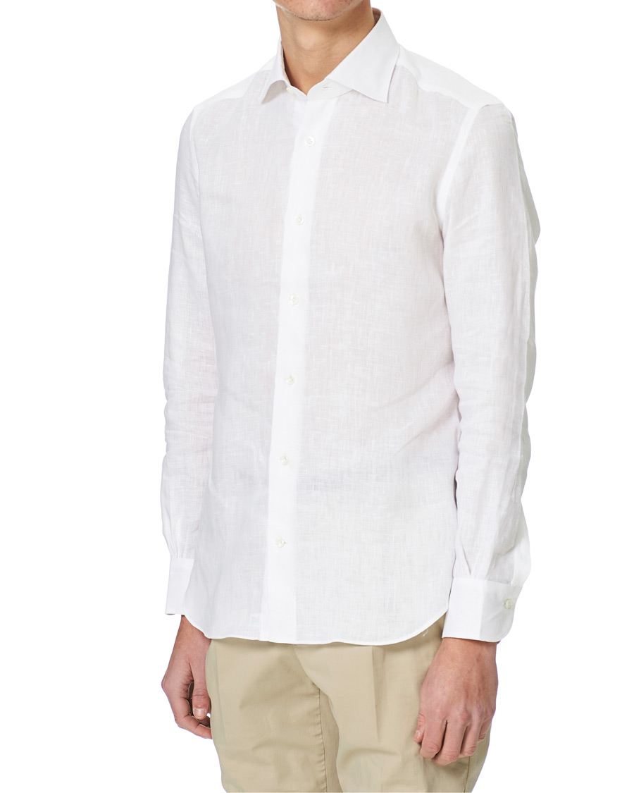 Herre | Skjorter | Mazzarelli | Soft Linen Shirt White