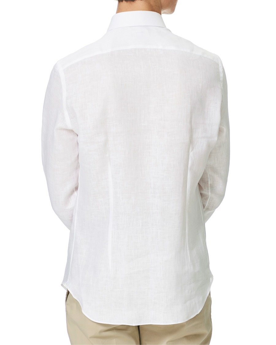 Herre | Skjorter | Mazzarelli | Soft Linen Shirt White
