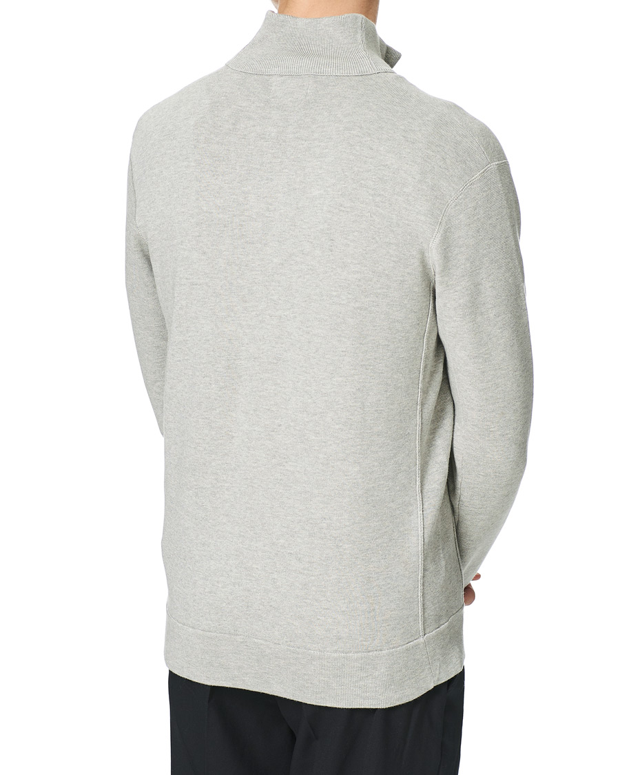 Herre | Gensere | NN07 | Luis Knitted Full-Zip Sweater Light Grey Melange