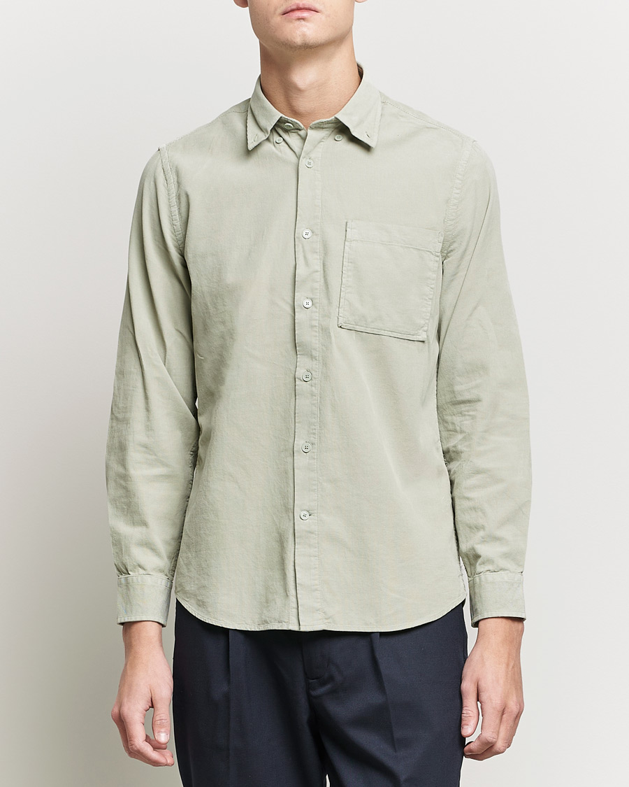 Herre | Skjorter | NN07 | Arne Button Down Baby Cord Shirt Oil Green