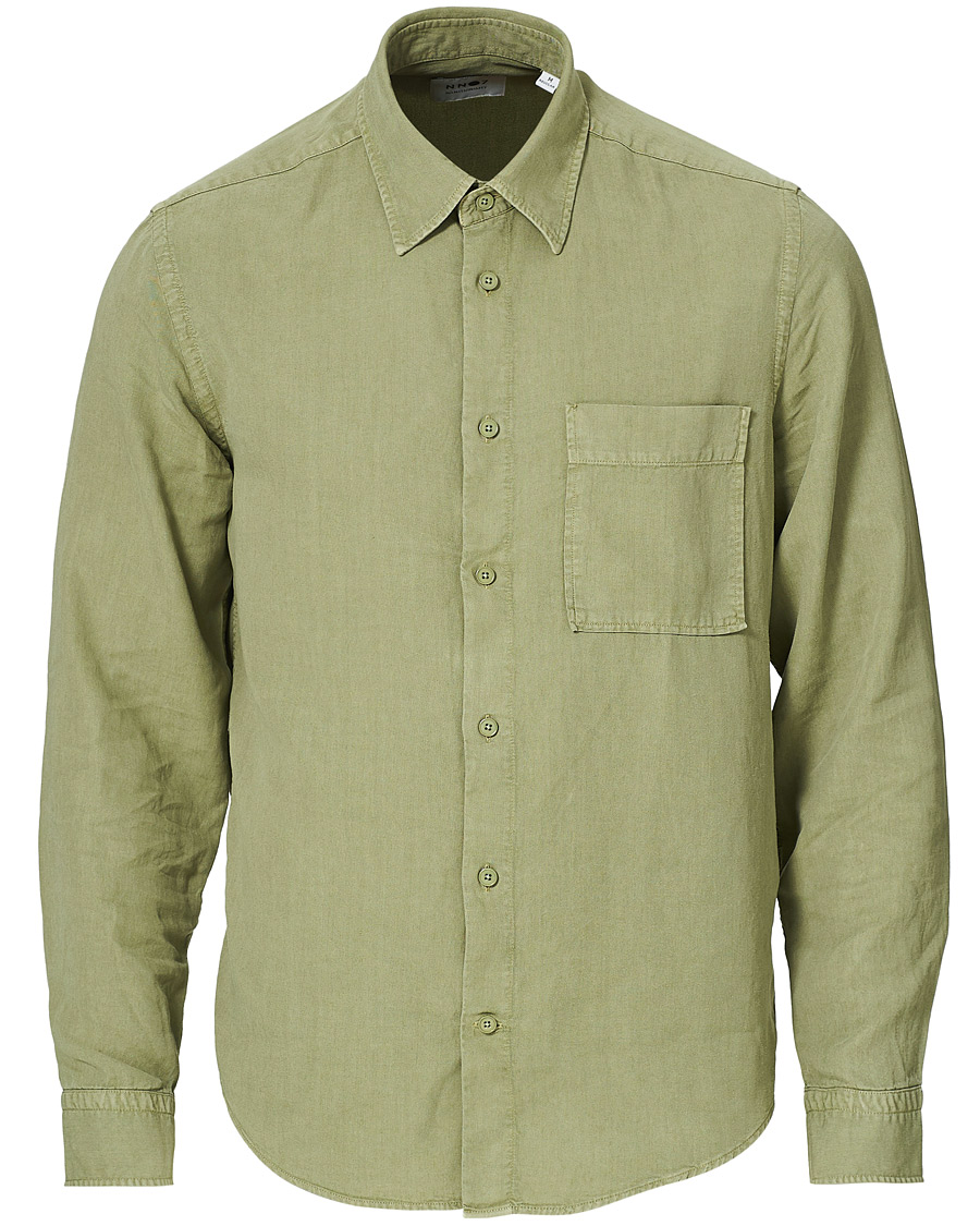 Herre | Skjorter | NN07 | Arne Tencel/Linen Shirt Oil Green