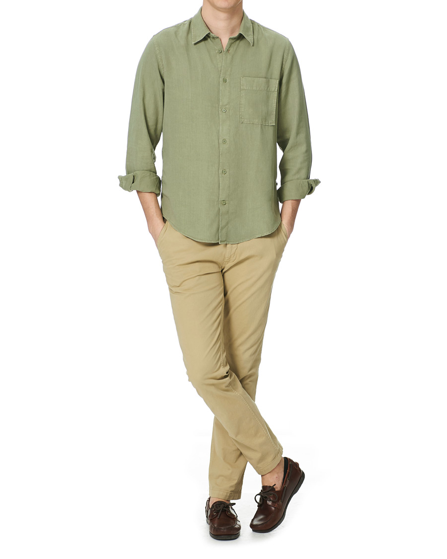 Herre | Skjorter | NN07 | Arne Tencel/Linen Shirt Oil Green